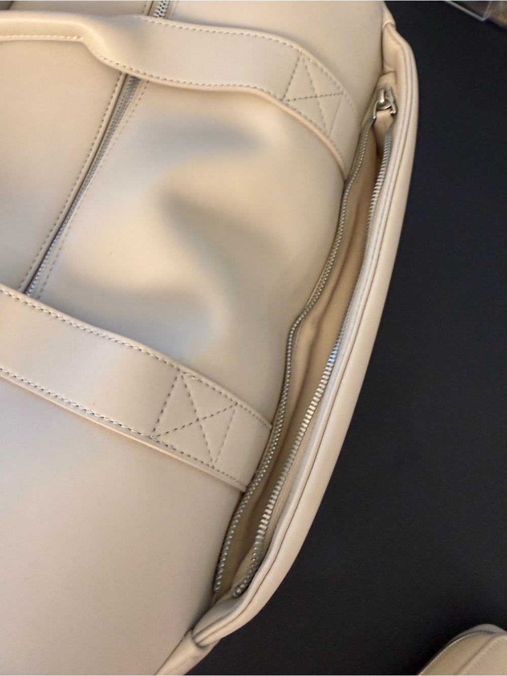 Monos Metro Duffel + Folio Kit Ivory Vegan Leather Travel Bag - Picture 12 of 16